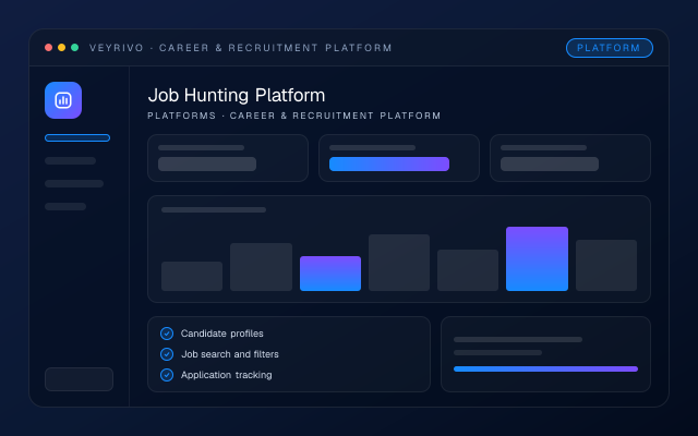 Abstract dashboard mockup for the Job Hunting Platform